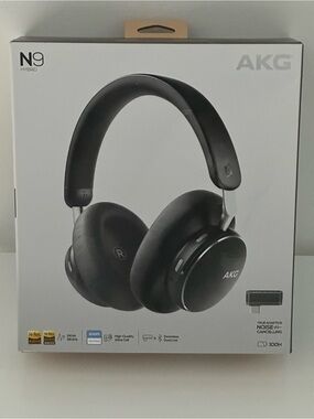 AKG N9 Hybrid ANC Wireless Headphones Black 100H Battery Hi-Res Audio Zoom Cert